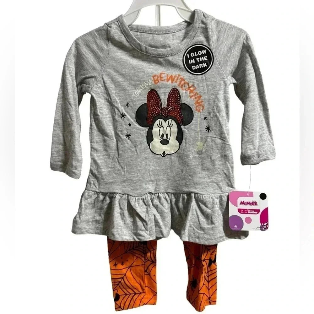 NWT Disney Junior Minnie Halloween Set Glow In The Dark